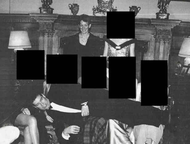 Andrew pictured lying on laps in latest Epstein release