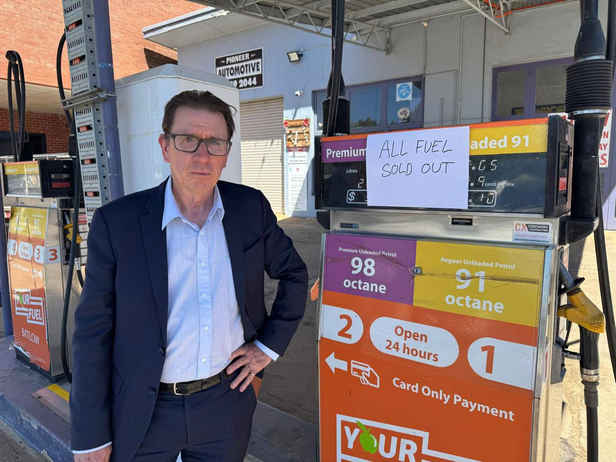 This town ran out of fuel days ago. No one knows when more will arrive